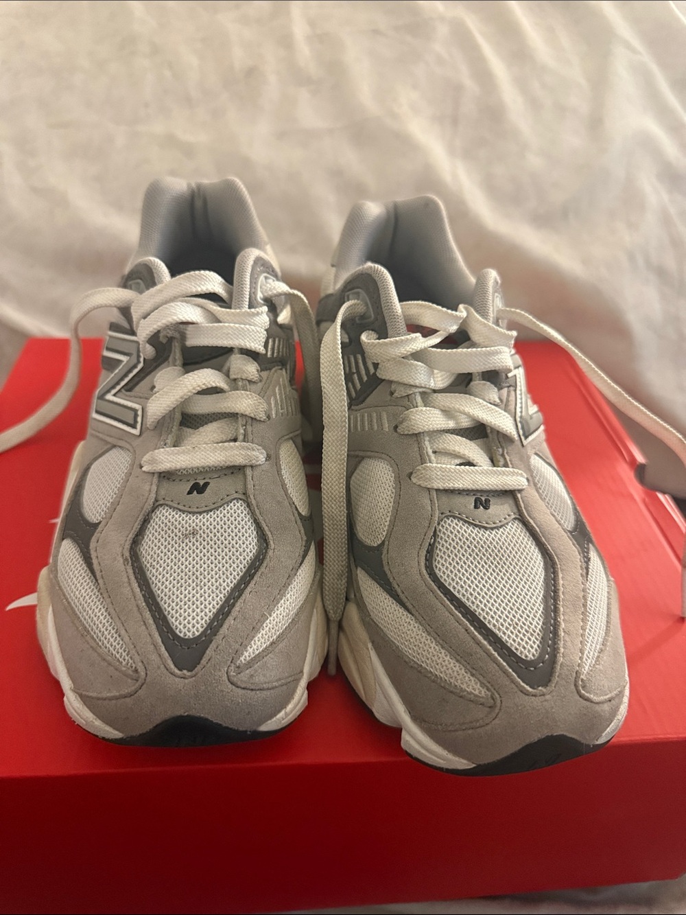 New Balance Kids Gray and White Sneakers